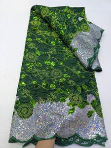 Tissu en dentelle française de haute qualité, maille brodée de sequins, pour robe de mariée, dentelle transparente, robe Ghana, tenue de soirée pour <span class=keywords><strong>femme</strong></span> - Product Image 3