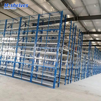 Sistem Rak Mezzanine Terintegrasi dari Baja Q235B, Rak Mezzanine 2 Lantai, Custom untuk Penyimpanan Gudang Besar