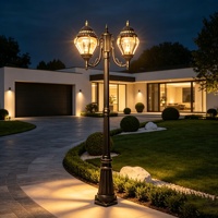 Combinaison de lampes de jardin paysagères classiques personnalisées blanc chaud, détection de lumière, IP65, aluminium, néon extérieur pour la décoration de la maison