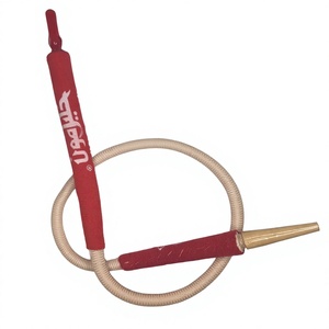Accesorios auténticos para narguile Khalil Maamoon hechos a mano - Manguera egipcia original envuelta en papel (roja) - Product Image 1