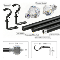 Supports de tringle à rideaux YIJIALE en métal extensibles de 25 mm, réglables de 18 à 47 pouces, antirouille, phosphatés, pour fenêtres - Fournisseur vérifié