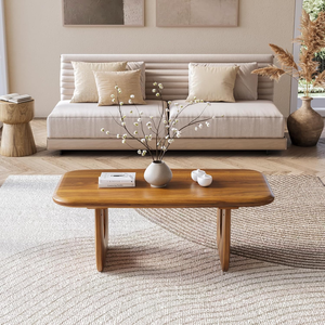 Table basse rectangulaire en bois MDF de style <span class=keywords><strong>vintage</strong></span> de ferme avec coins ronds pour meubles de salon à la maison - Product Image 3