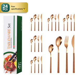 ชุดช้อนส้อมสแตนเลสแบบตะวันตก 24 ชิ้น กล่องของขวัญ ทนทาน ใช้งานได้หลากหลาย - Product Image 4