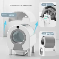 Litière intelligente pour chat WF, forme carrée, nettoyage entièrement automatique, ramassage des excréments, désodorisation à l'air frais, écologique, en plastique PP, 68L