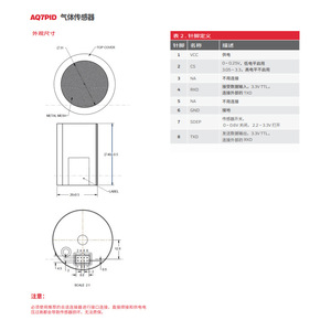 เซ็นเซอร์ PID Honeywell AQ7 รุ่น C04-0960-011 สำหรับตรวจจับสารประกอบอินทรีย์ระเหยง่าย (TVOC) และก๊าซไวไฟ - Product Image 2