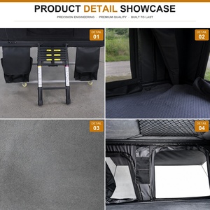 Tenda da tetto rigida in alluminio, resistente alle torsioni, con materasso in schiuma impermeabile, 4 <span class=keywords><strong>stagioni</strong></span>, per SUV fuoristrada, OEM - Product Image 4