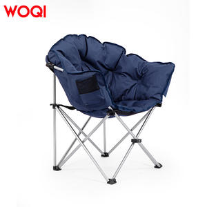 เก้าอี้พับ Woqi สีน้ำเงิน ผ้าโพลีเอสเตอร์ 50x50x82 ซม. สำหรับตั้งแคมป์และกิจกรรมกลางแจ้ง รูปทรงกลม โครงเหล็กแข็งแรงทนทาน - Product Image 1