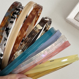 Fascia per <span class=keywords><strong>capelli</strong></span> in acetato stile retrò, dal design raffinato e di tendenza, senza pressione, per lavaggio <span class=keywords><strong>capelli</strong></span>, versatile e personalizzata - Product Image 3