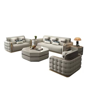 Conjunto de Sofás Reclinables de Cuero con Diseño Árabe Moderno de Oriente Medio, con Relleno de Esponja, para Decoración de Sala de Estar, Apartamento u Hotel - Product Image 3