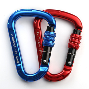 Aluminum Alloy Carabiner Type D 1019 Kn Locking For Climbing Rappelling Yoga Equipment - Product Image 1