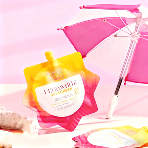Crème solaire blanchissante teintée SPF50 50ml Raw avec bienfaits soin <span class=keywords><strong>de</strong></span> la peau, crème solaire cosmétique pour le visage en sachet - Product Image 2