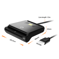 Lector de tarjetas inteligentes ZOWEETEK 2 en 1, lector de tarjetas RFID NFC sin contacto, escritor y contacto EMV ATM CAC ID IC SIM SIS, lector de tarjetas de crédito