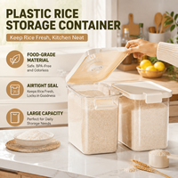 Long-lasting Plastic Rectangular Nordic Style Rice Storage Container Home Use Insect-Proof Moisture-Proof Sealed Box