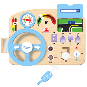 Montessori Erken Eğitim Aktivite Panosu Oyuncağı Sürüş Simülasyon Oyunu Simüle Araba Direksiyon Oyuncağı - Product Image 1