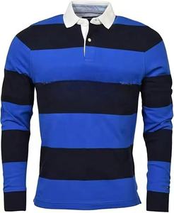 ラグビーポロシャツ新デザインコットン半袖ストライプラグビーフットボール用カスタムラグビージャージ - Product Image 2