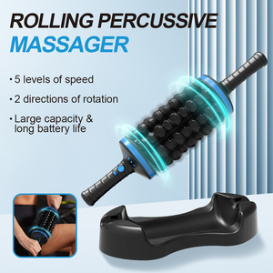 Máquina moldeadora de rollo de recuperación muscular para alivio de todo el cuerpo, masajeador de terapia de percusión con rodillo corporal con Base de manos libres - Product Image 4
