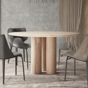 Mesa de <span class=keywords><strong>Comedor</strong></span> de Madera Maciza de Primera Calidad, Juego de <span class=keywords><strong>Comedor</strong></span> de Lujo, Forma Redonda Única, <span class=keywords><strong>4</strong></span> Plazas, Muestra Gratis, Económico, Clásico, Moderno - Product Image 1