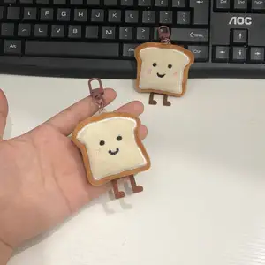 Handmade bread person plush Instagram cute personality anime keychain Student backpack pendant key chain pendant