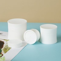 Pot de crème à taille froncée à bord de bordure d'emballage cosmétique 15g 30g 50g pots de crème de bouteille de corset de beurre corporel en plastique blanc