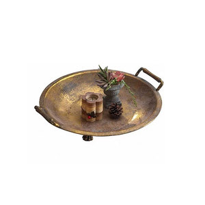 Bandeja Dorada Estilo Americano, Decoración Metálica Antigua, Comedero para Pájaros de Jardín, Plato para Frutas, Accesorio para Estudio Fotográfico - Product Image 5