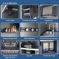 Abri de jardin moderne et extensible en aluminium haut de gamme avec éclairage et barbecue pour événements en plein air dans les cours de villas, avec grille en forme d'œuf