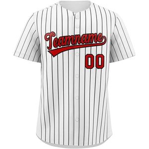 Custom Pinstripe Baseball Jersey Button Down Shirt Personalized Name Number Tackle Twill Moisture Wicking Unisex Adult - Product Image 1