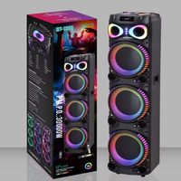 Speaker Audio Plastik Nirkabel Portabel Berkualitas Tinggi dengan Mic Terintegrasi Super Bass 100-300W untuk Pesta di Luar Ruangan dan Rumah Suara Stereo