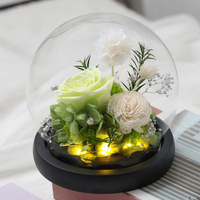 Cadeau idéal pour les meilleurs amis, mariage, anniversaire, garçons, filles : fleur préservée sous cloche en verre, fleur séchée pour la Saint-Valentin, Noël, remise de diplôme