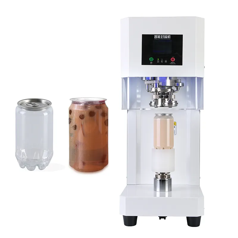 Automatic Aluminum PET Can Sealer Seamer Cans Closing Capping Machine Tin Boba Tea Cup Sealer Sealing Machine for Milk Tea Shop