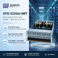 Serveur informatique de jeu en nuage Supermicro SYS-522GA-NRT 5U neuf, double processeur Intel Xeon 6900, 24 baies NVMe, 10 GPU RTX PRO 6000