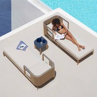 Meubles d'extérieur en alliage d'aluminium de luxe léger de haute qualité Canapé Lit rond Mobile Créatif Chaise de plage Villa Piscine