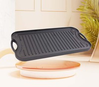 Plaque de cuisson rectangulaire en fonte pour cuisinières à gaz, sans revêtement