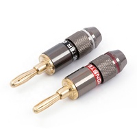 Prise banane sans soudure en cuivre pur plaqué or 4 mm, la plus vendue, pour amplificateur
