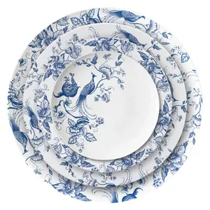Piring Keramik Biru dan Putih Tiongkok