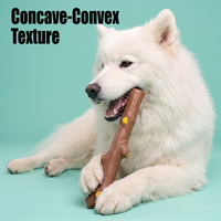 Jouet pour chien Nunbellpets en forme de branche d'arbre, en vinyle durable, jouet à mâcher interactif avec sifflet pour chiens de taille moyenne à grande