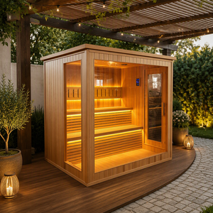<span class=keywords><strong>Sauna</strong></span> Exterior Más Vendida en Europa y América, Baño de Vapor Seco de Madera de Cedro Canadiense - Product Image 1