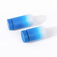 Bouteille en plastique PET de qualité alimentaire de 120 ml, bleu dégradé, impression sérigraphique pour médicaments, pilules, capsules/vitamines/nutriments/huile de poisson