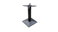 Pied de table carré en fonte 450x450xH720mm avec pieds réglables, finition noire sablée par poudrage