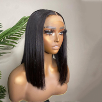 Peluca sin pegamento de cabello liso vietnamita SDD, venta al por mayor de marca privada, peluca de cabello humano vietnamita súper doblemente estirado con encaje frontal