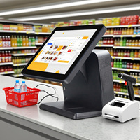 Système de point de vente tout-en-un avec écran tactile de 15,6 pouces, terminal de caisse intelligent sous Windows pour restaurants, machines de point de vente pour la vente au détail