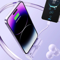 2 en 1 Mini pantalla LED Powerbank 5000 mAh Power Bank Station Pequeño cargador portátil para iPhone 15 Carga Tipo C Cargador