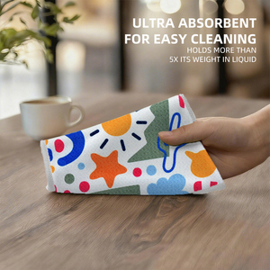 पूर्व धूप कस्टम मुद्रित नरम चाय तौलिए बनावट अवशोषित टेबलटॉप क्लीनर रसोई सफाई तौलिया - Product Image 5