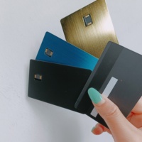 Carte métallique vierge anti-rayures effet miroir pour banque, modèle Factory Rainbow