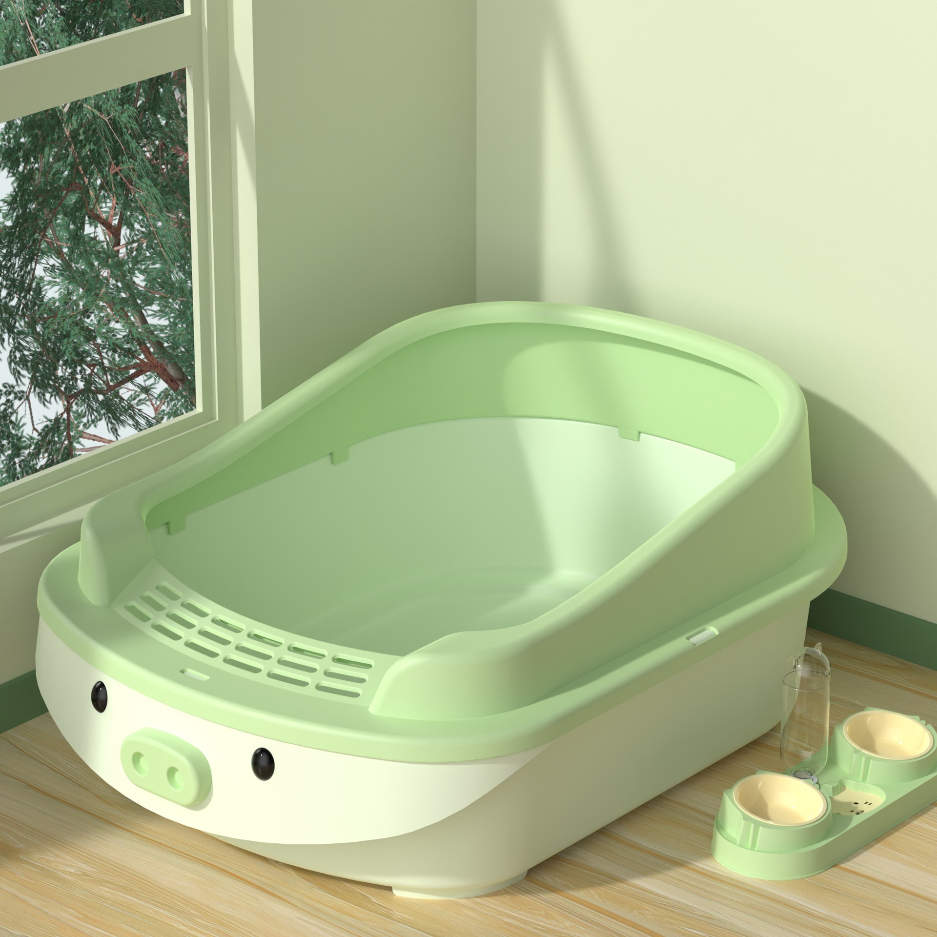 Vert et blanc