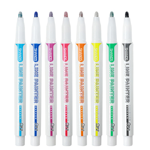 8/12 Màu Sắc Shands Đôi Dòng Phác Thảo Đánh Dấu Kẹo Màu Huỳnh Quang Đánh Dấu Thiết Lập Kim Loại Long Lanh Tô Màu Dòng Họa Sĩ - Product Image 1