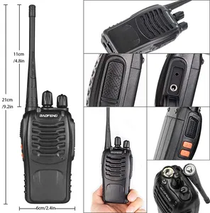 Baofeng-walkie talkie de mano con auriculares, BF-888S de banda dual ham original de fábrica baofeng 888s
