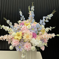 Boule de fleurs PPS de qualité supérieure, rose, bleue, jaune, colorée, arrangement floral pour la décoration de table de mariage ou d'événement