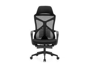 Silla Ejecutiva Ergonómica Multifuncional Reclinable <span class=keywords><strong>para</strong></span> Oficina, con Marco de Plástico Negro, Soporte Lumbar Cómodo <span class=keywords><strong>y</strong></span> Reposapiés - Product Image 2