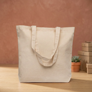 Durable Cotton Canvas Tote <b>Bags</b> Large Capacity Eco-Friendly Reusable Grocery Travel <b>Bags</b> Portable <b>Foldable</b> Everyday Openable - Product Image 1