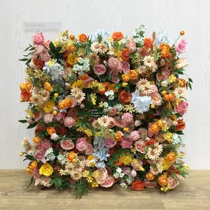 GNW 2023 New Design Product Odorless Durable Silk Background Wall Wedding Flower Touchy Pretty For Wedding Decor